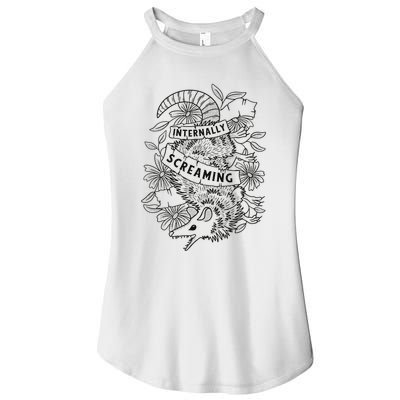 Internally Screaming Weird Sarcastic Funny Opossum Possum Women's Perfect Tri Rocker Tank