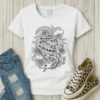 Internally Screaming Weird Sarcastic Funny Opossum Possum Womens T-Shirt