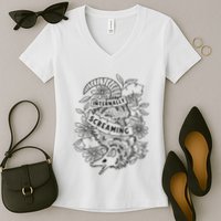 Internally Screaming Weird Sarcastic Funny Opossum Possum Women's V-Neck T-Shirt