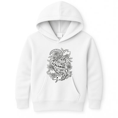 Internally Screaming Weird Sarcastic Funny Opossum Possum Kids Hoodie
