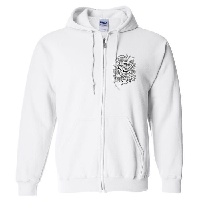 Internally Screaming Weird Sarcastic Funny Opossum Possum Full Zip Hoodie