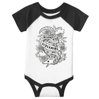 Internally Screaming Weird Sarcastic Funny Opossum Possum Infant Baby Jersey Bodysuit