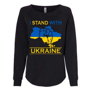 I Stand With Ukraine Map Womens California Wash Sweatshirt