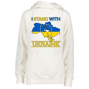 I Stand With Ukraine Map Womens Funnel Neck Pullover Hood