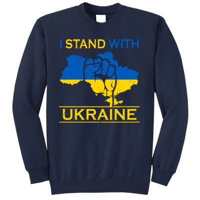 I Stand With Ukraine Map Tall Sweatshirt