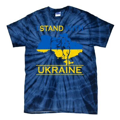 I Stand With Ukraine Map Tie-Dye T-Shirt