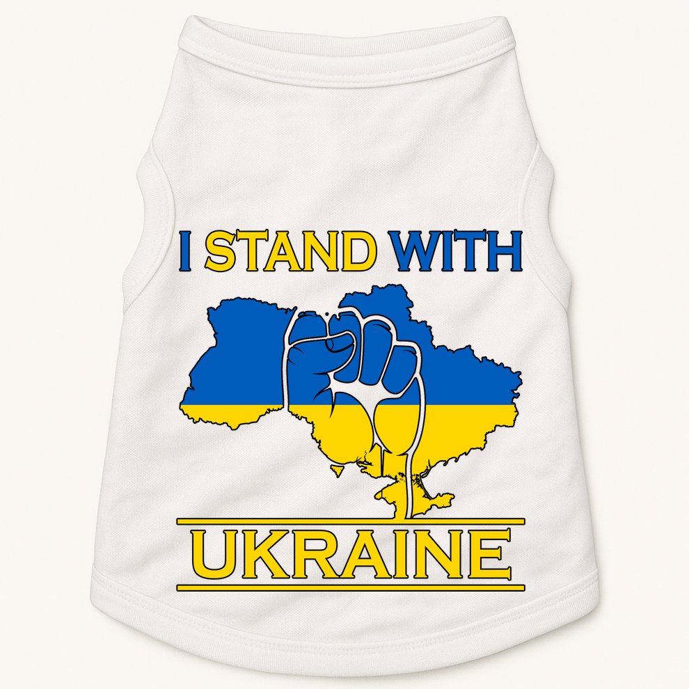 I Stand With Ukraine Map Doggie Tank