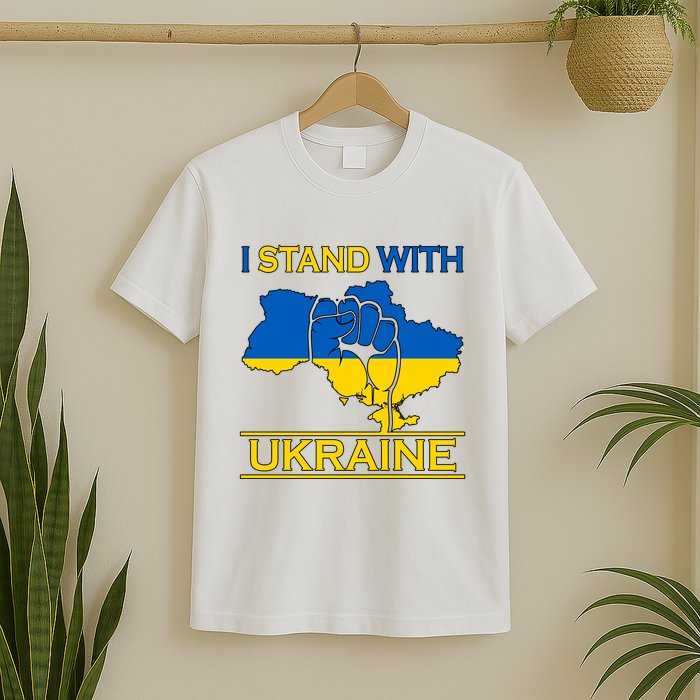 I Stand With Ukraine Map T-Shirt