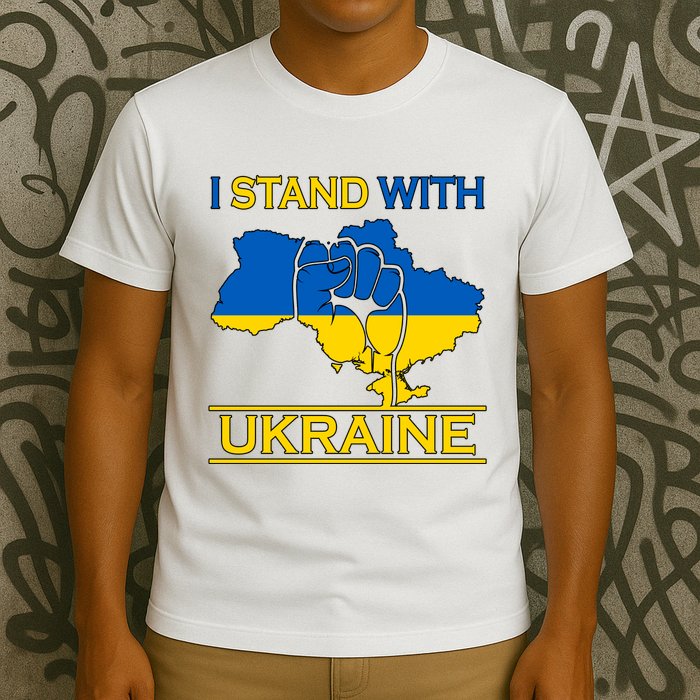 I Stand With Ukraine Map T-Shirt