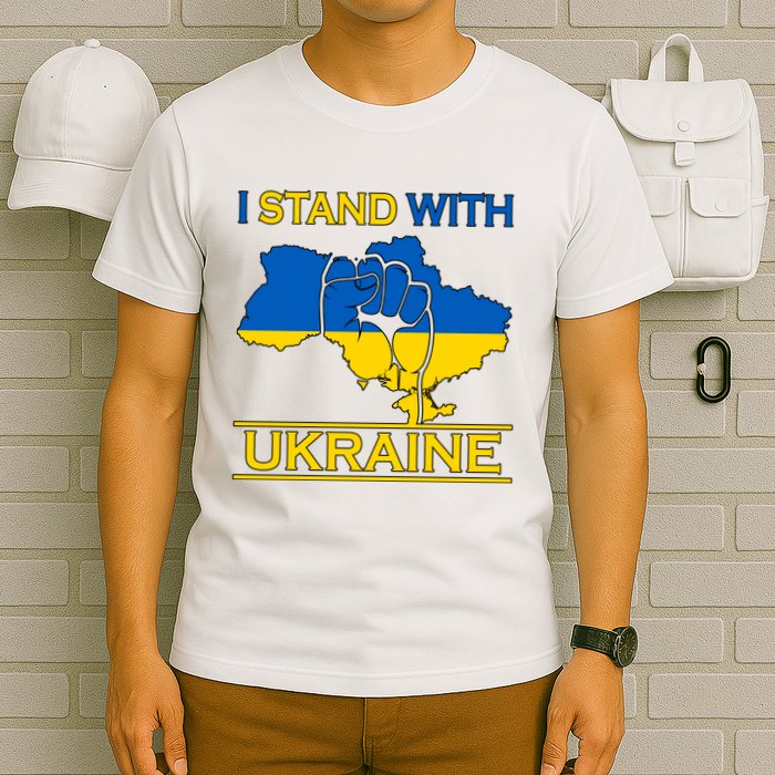 I Stand With Ukraine Map T-Shirt