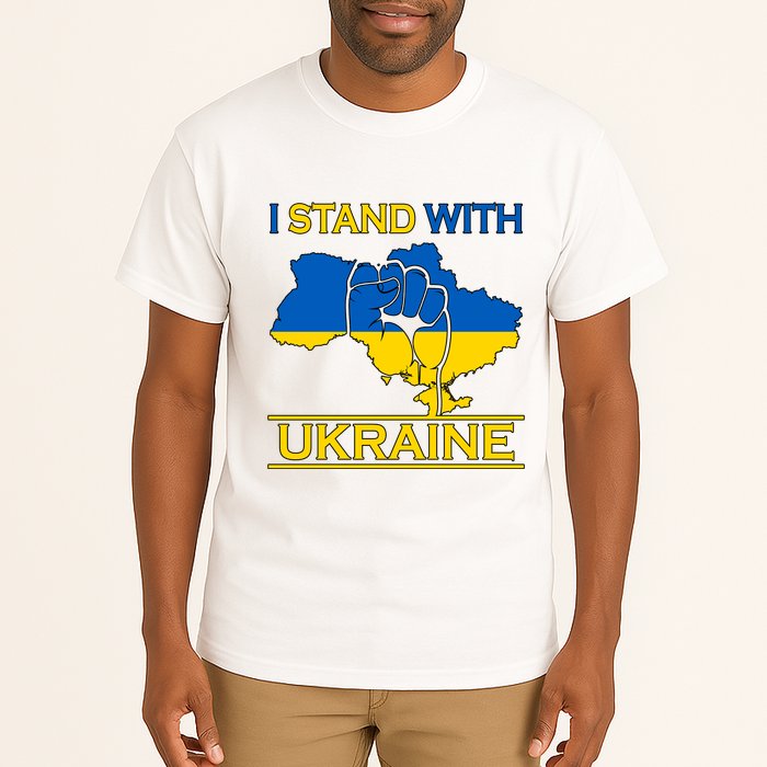 I Stand With Ukraine Map Tall T-Shirt