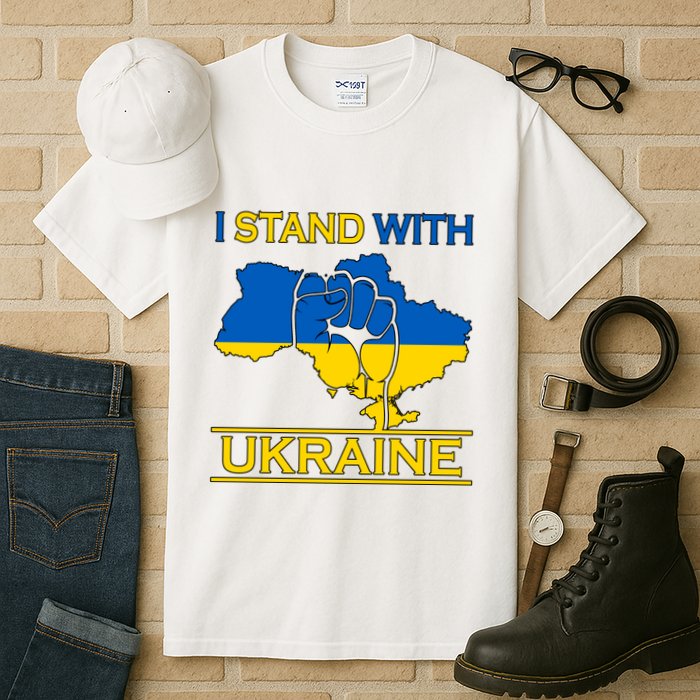 I Stand With Ukraine Map Tall T-Shirt