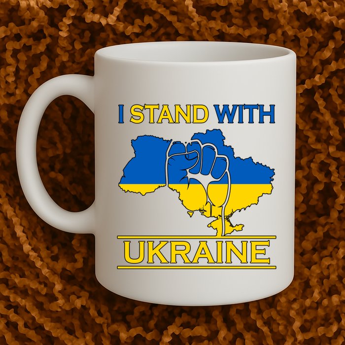 I Stand With Ukraine Map Mug