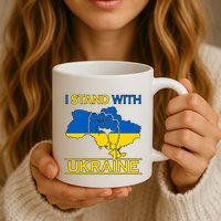 I Stand With Ukraine Map Mug
