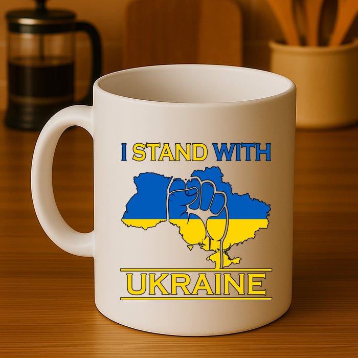 I Stand With Ukraine Map Mug