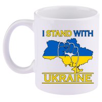 I Stand With Ukraine Map 11oz C Handle Ceramic Mug