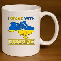 I Stand With Ukraine Map 11oz C Handle Ceramic Mug