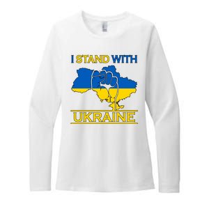 I Stand With Ukraine Map Womens CVC Long Sleeve Shirt