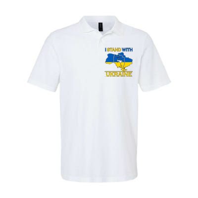 I Stand With Ukraine Map Softstyle Adult Sport Polo