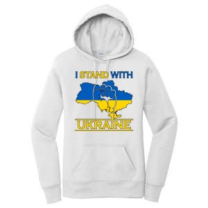 I Stand With Ukraine Map Women's Pullover Hoodie