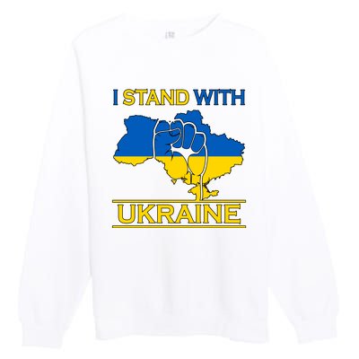 I Stand With Ukraine Map Premium Crewneck Sweatshirt