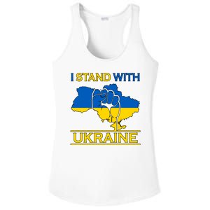 I Stand With Ukraine Map Ladies PosiCharge Competitor Racerback Tank