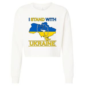 I Stand With Ukraine Map Cropped Pullover Crew