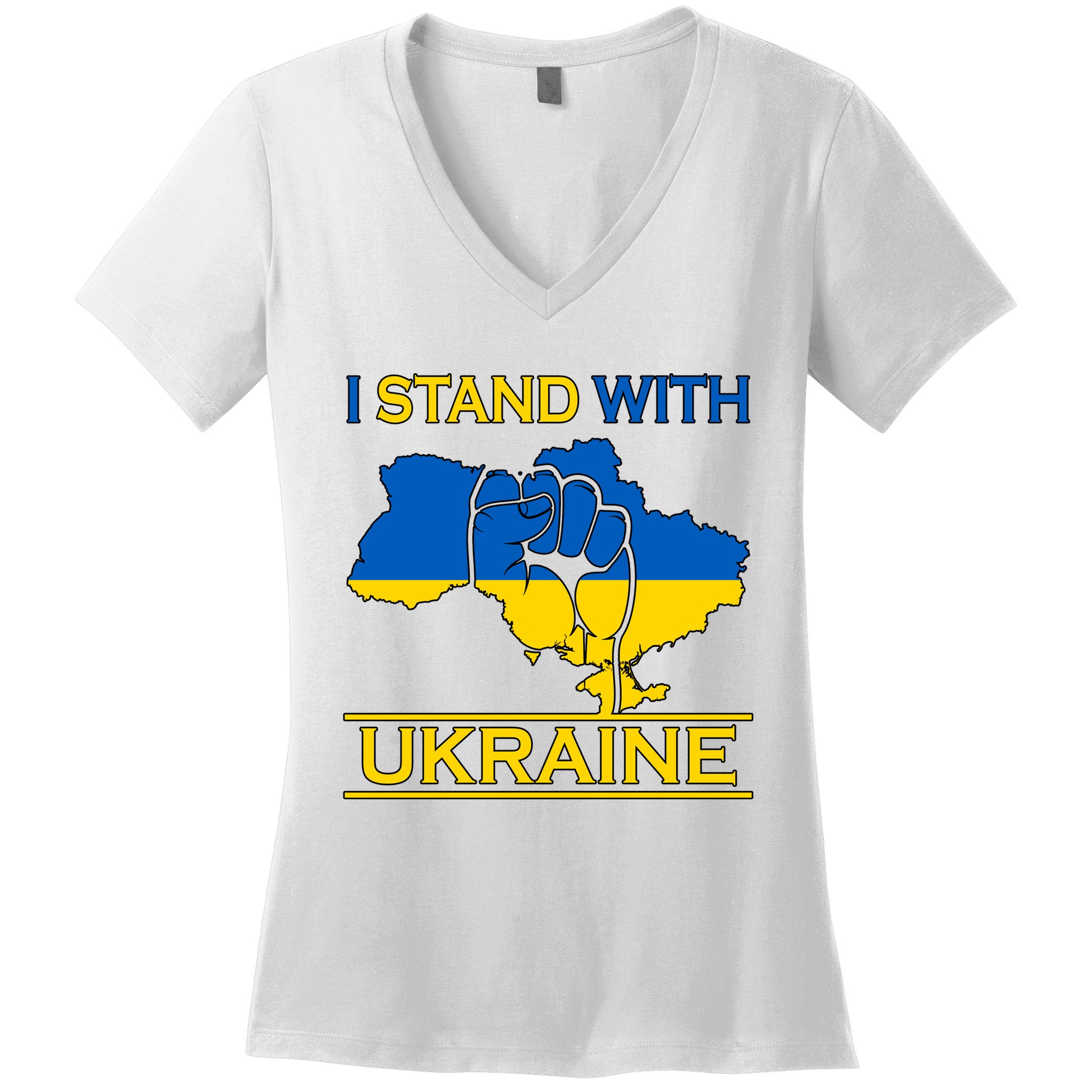I Stand With Ukraine Map Women's V-Neck T-Shirt