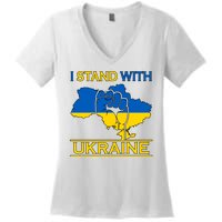 I Stand With Ukraine Map Women's V-Neck T-Shirt