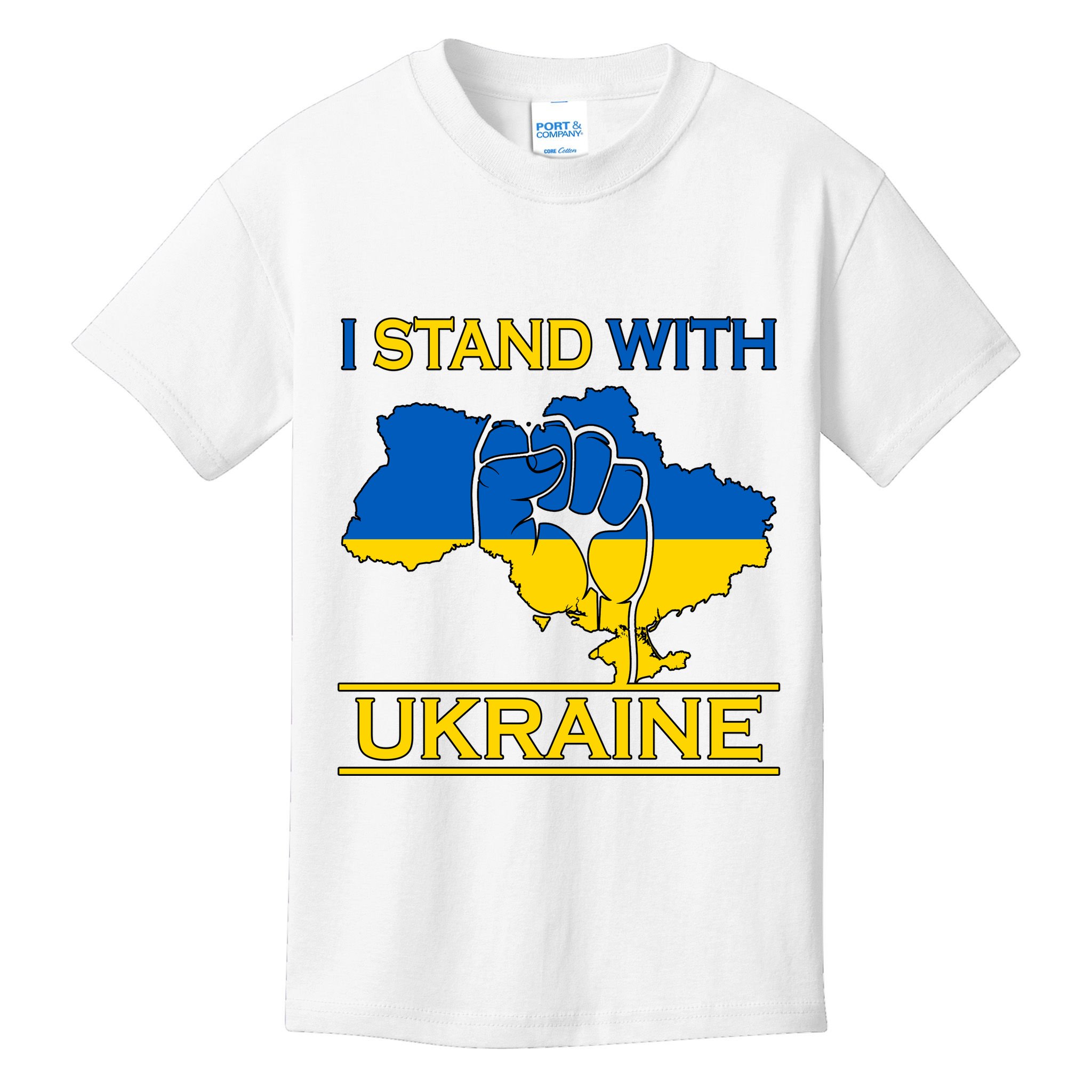 I Stand With Ukraine Map Kids T-Shirt