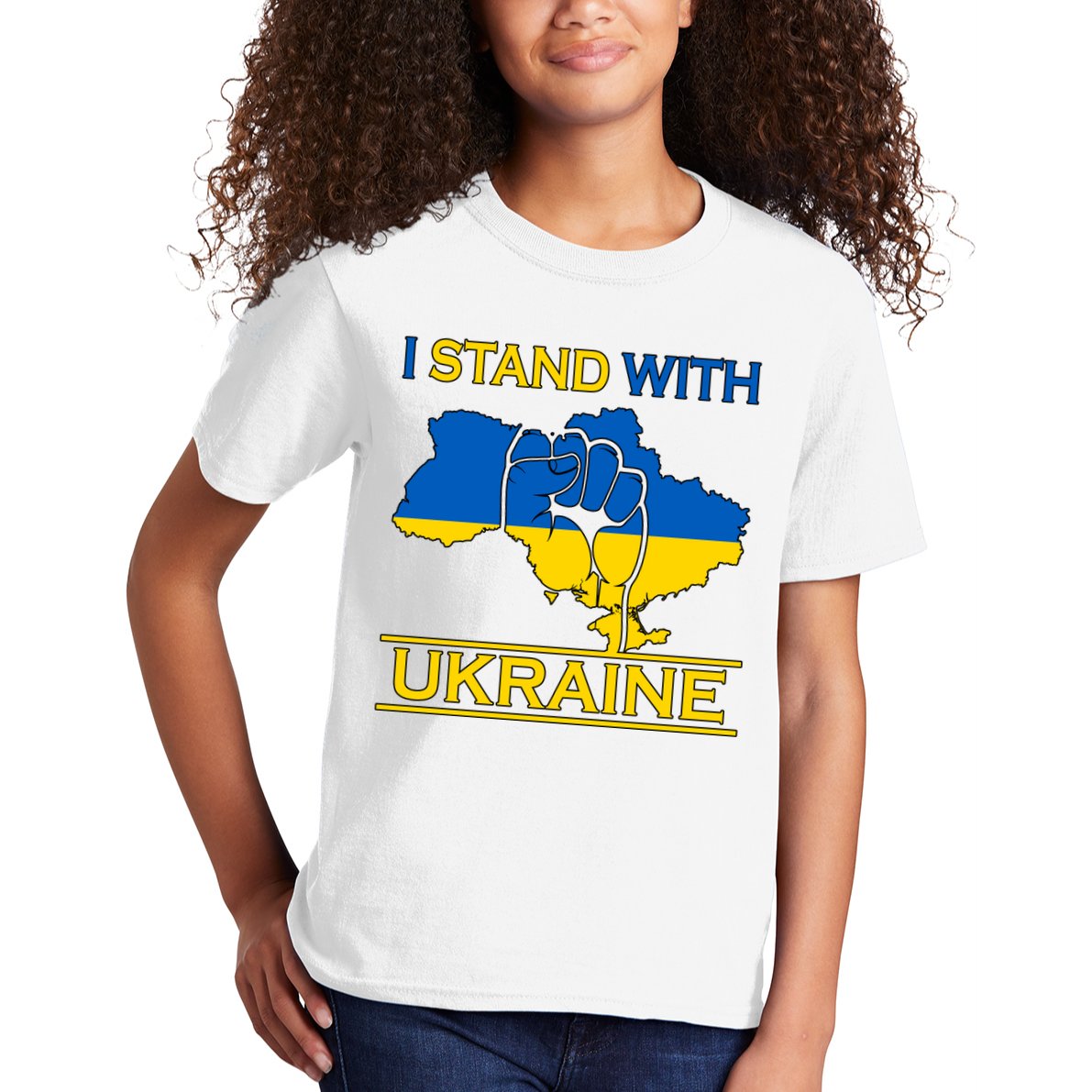 I Stand With Ukraine Map Kids T-Shirt