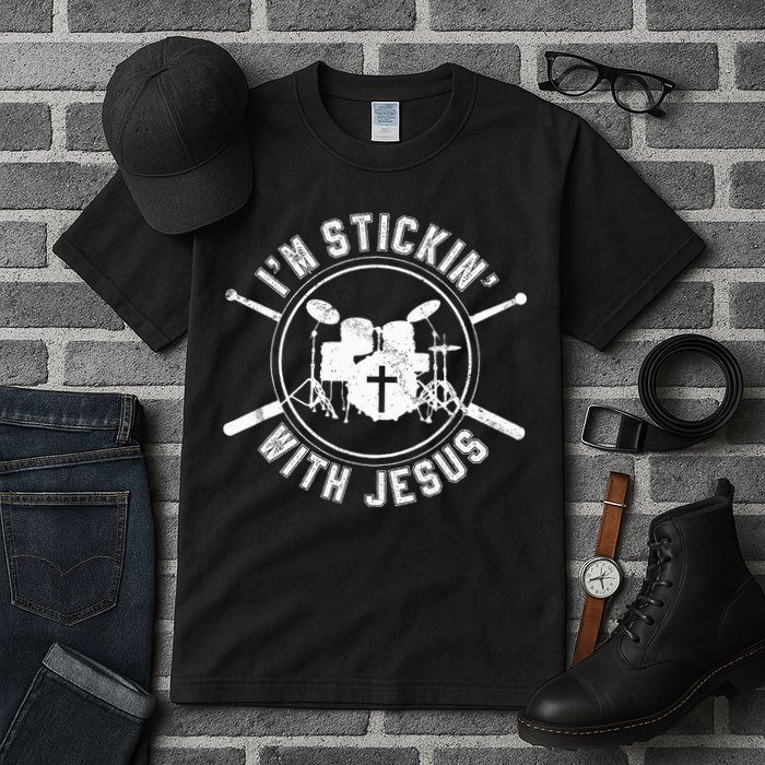 IM Stickin With Jesus Christian Drummer Drum Sticks Tall T-Shirt