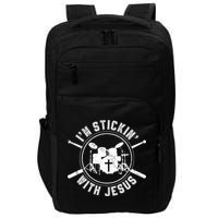 IM Stickin With Jesus Christian Drummer Drum Sticks Impact Tech Backpack