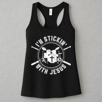 IM Stickin With Jesus Christian Drummer Drum Sticks Womens Tank Top