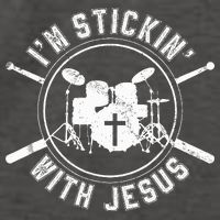 IM Stickin With Jesus Christian Drummer Drum Sticks Vector Backpack
