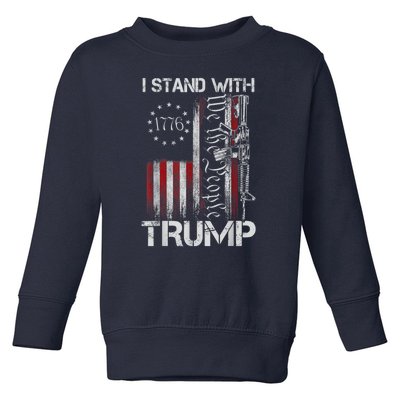 I Stand With Trump Pro Trump Supporter Free Trump Toddler Sweatshirt