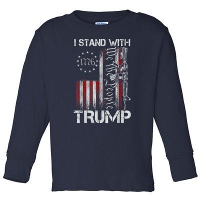 I Stand With Trump Pro Trump Supporter Free Trump Toddler Long Sleeve Shirt