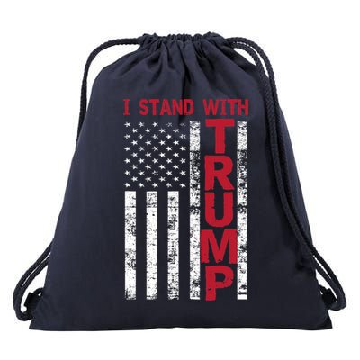 I Stand With Trump I Stand With America Cool Patriotic Drawstring Bag