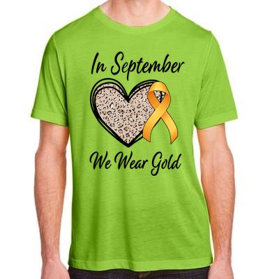 In September We Wear Gold Leopard Print Rainbow Childhood Cancer Awareness Adult ChromaSoft Performance T-Shirt