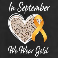 In September We Wear Gold Leopard Print Rainbow Childhood Cancer Awareness Beanie