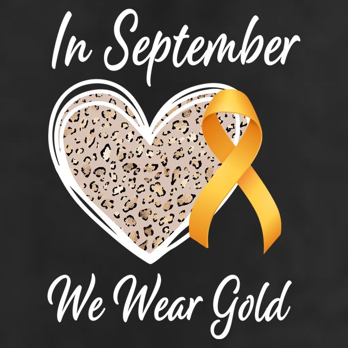 In September We Wear Gold Leopard Print Rainbow Childhood Cancer Awareness Beanie
