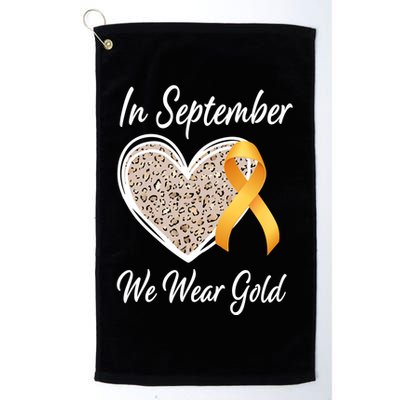 In September We Wear Gold Leopard Print Rainbow Childhood Cancer Awareness Golf Towel
