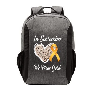 In September We Wear Gold Leopard Print Rainbow Childhood Cancer Awareness Vector Backpack