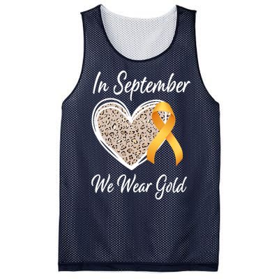 In September We Wear Gold Leopard Print Rainbow Childhood Cancer Awareness Mesh Reversible Basketball Jersey Tank