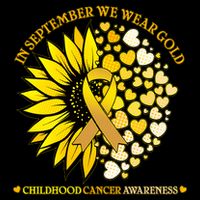 In September We Wear Gold Childhood Cancer Awareness Sunflower Ribbon V-Neck T-Shirt