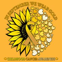 In September We Wear Gold Childhood Cancer Awareness Sunflower Ribbon Cooling Performance Crew T-Shirt