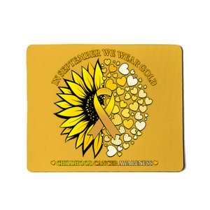 In September We Wear Gold Childhood Cancer Awareness Sunflower Ribbon Mousepad