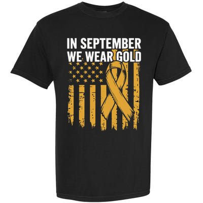 In September We Wear Gold Childhood Cancer Awareness Garment-Dyed Heavyweight T-Shirt
