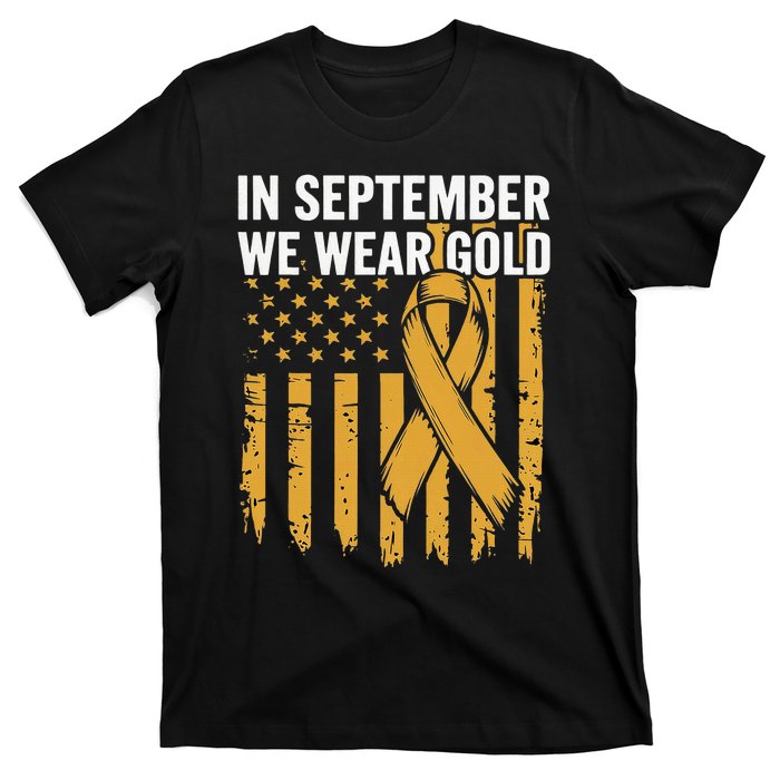 In September We Wear Gold Childhood Cancer Awareness T-Shirt