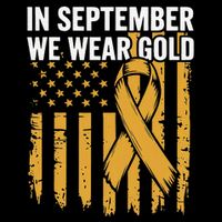 In September We Wear Gold Childhood Cancer Awareness V-Neck T-Shirt